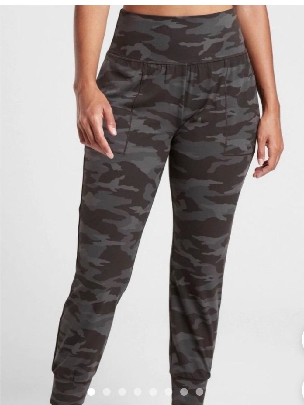 Athleta Salutation Camo Black and Gray-Waist Joggers